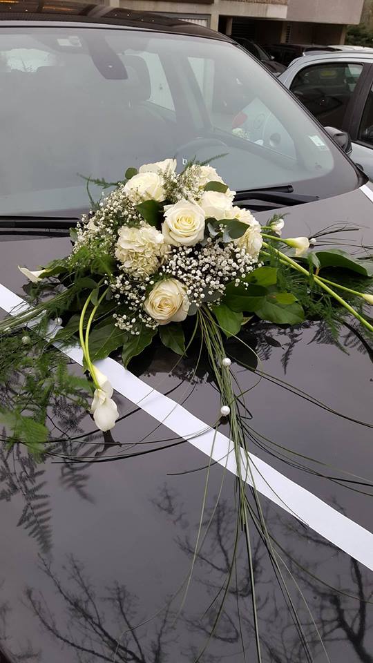 Décoration de mariage, salle, voiture, église